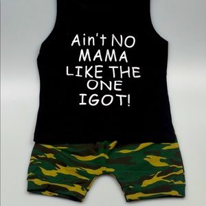 “Ain’t No Mama like the one I got!” Graphic Tee and Camo shorts